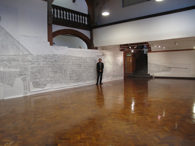 Jaguar and castle wall